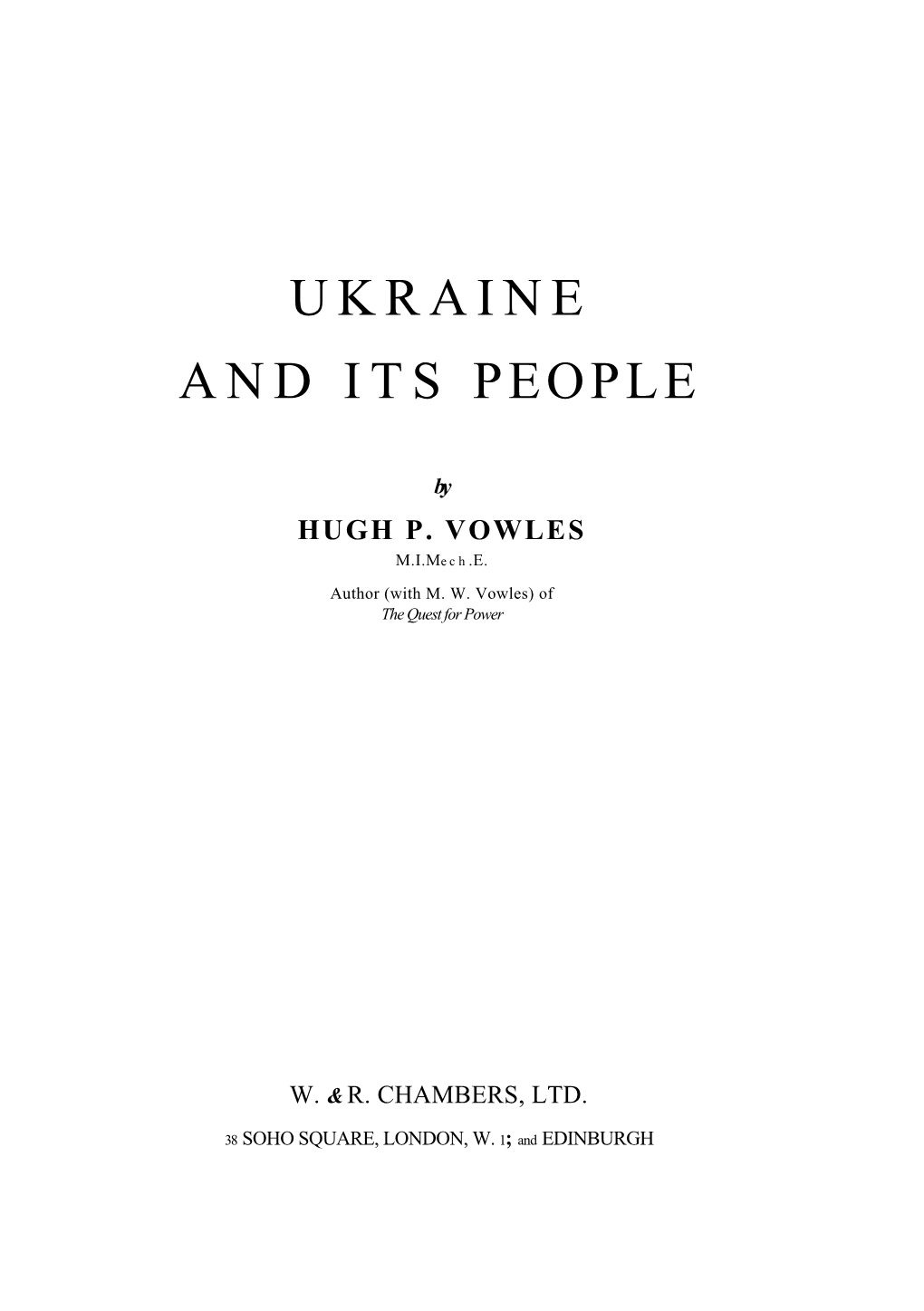 Ukraine and Its People