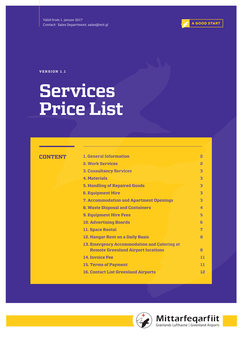 Services Price List