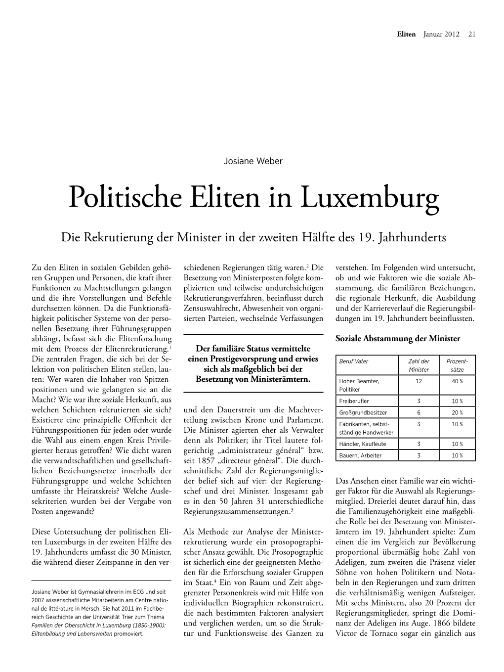 Politische Eliten in Luxemburg
