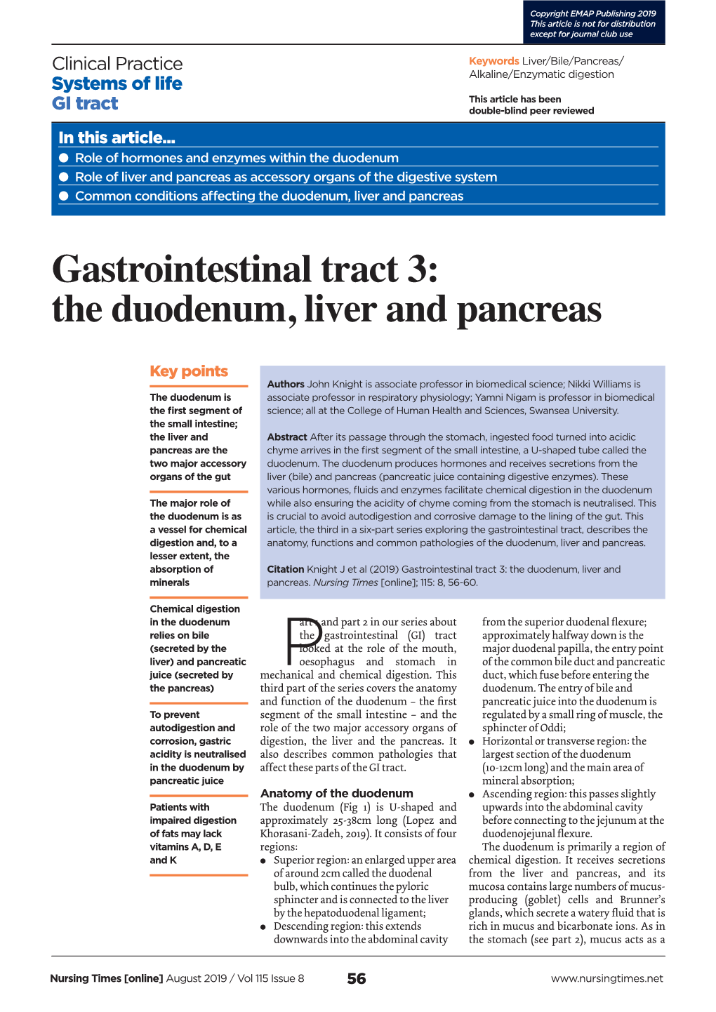 190731 Gastrointestinal Tract 3 the Duodenum Liver and Pancreas