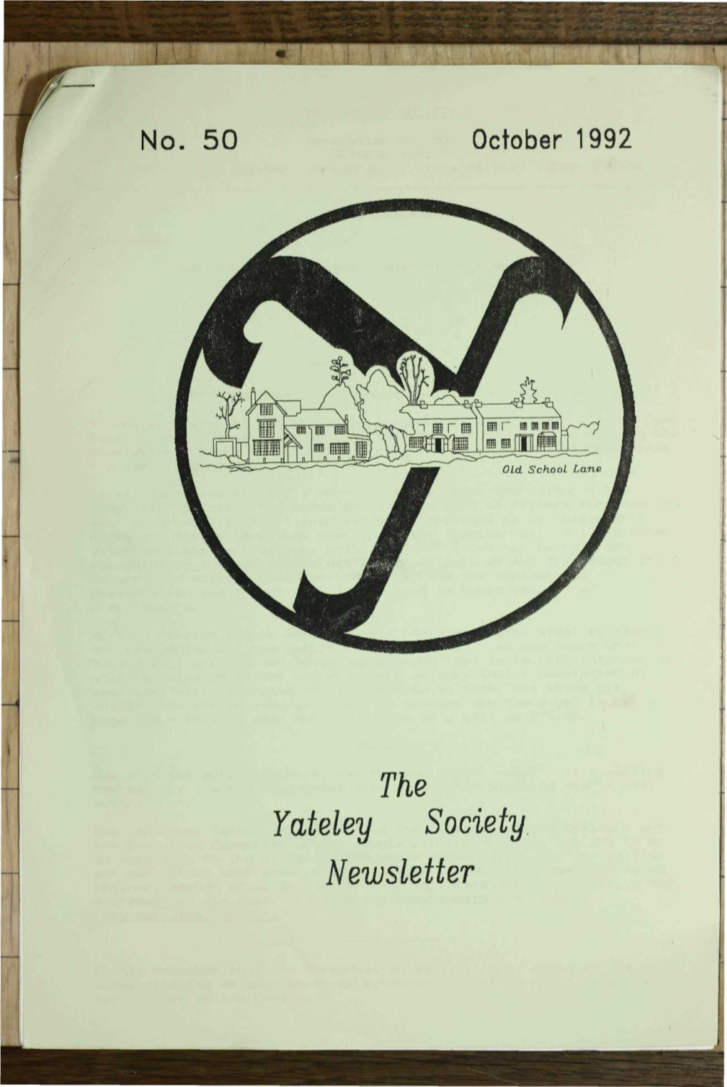 The Yateley Society Newsletter - 1 - - the VATELEY SOCIETY - Newsletter No