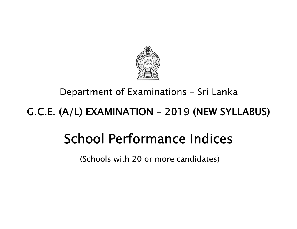 School Performance Indices