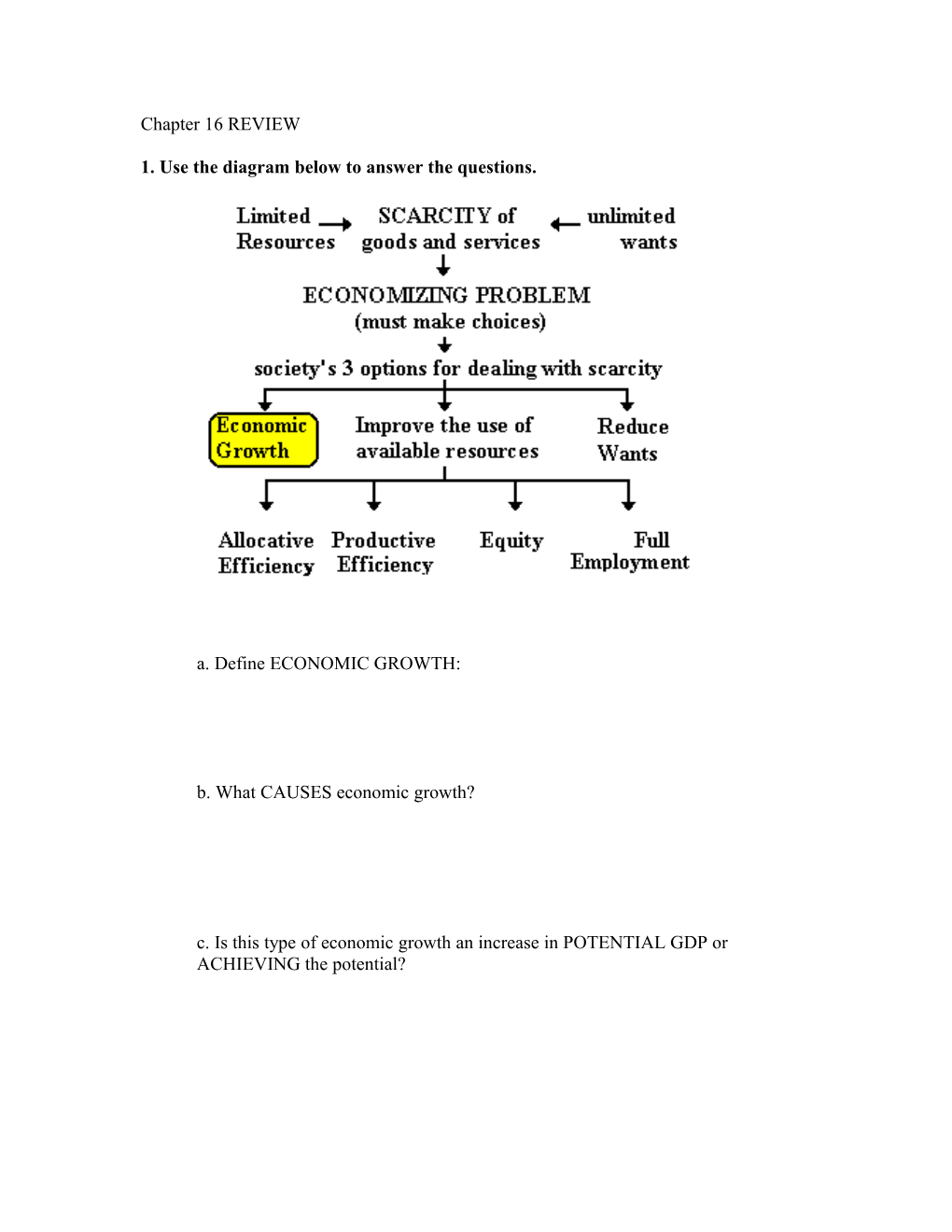 1. Use the Diagram Below to Answer the Questions