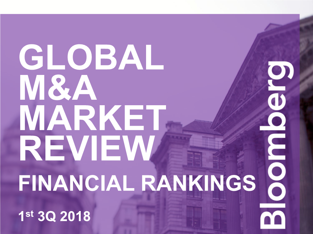 FINANCIAL RANKINGS 1St 3Q 2018 1St 3Q2018