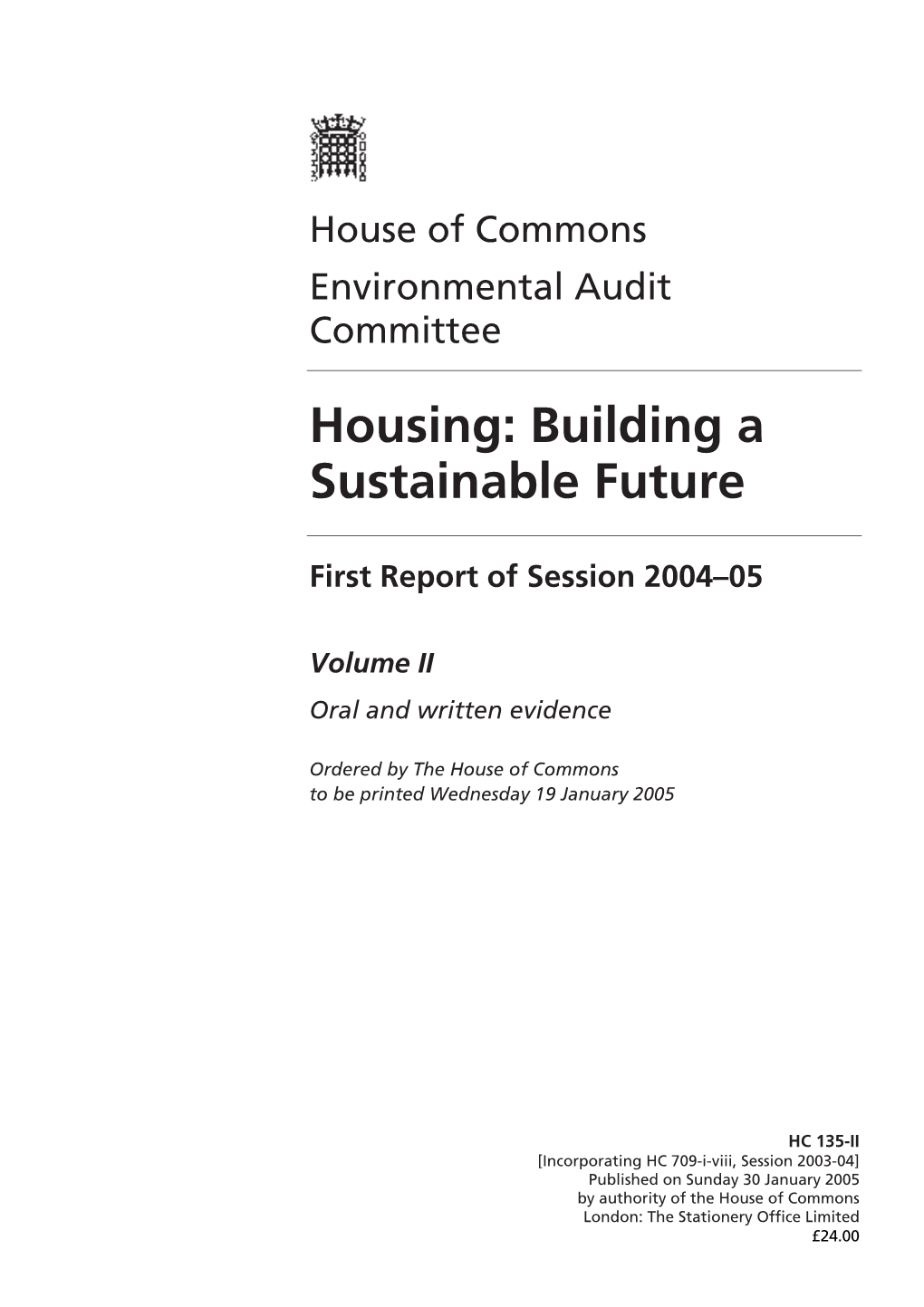 Housing: Building a Sustainable Future