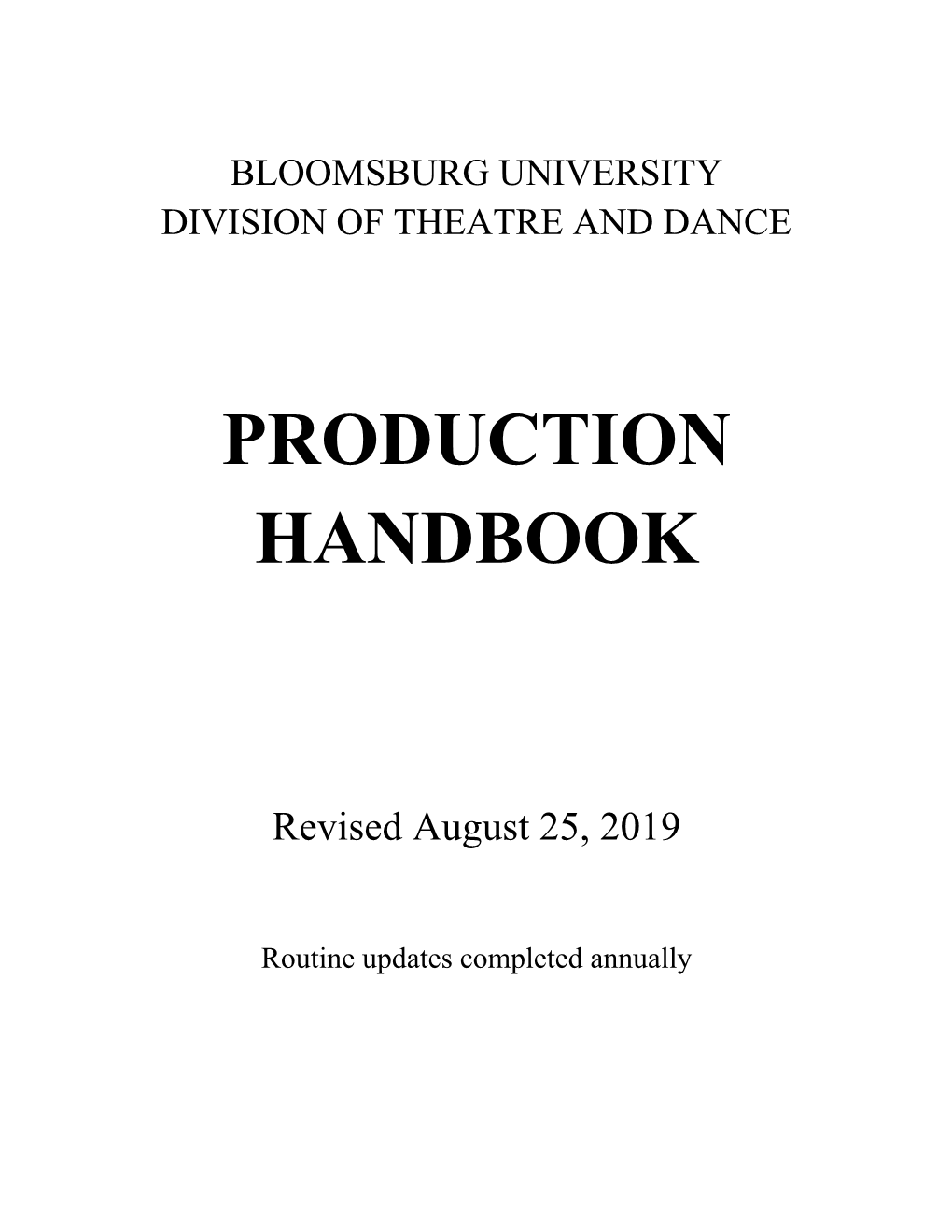 Production Handbook