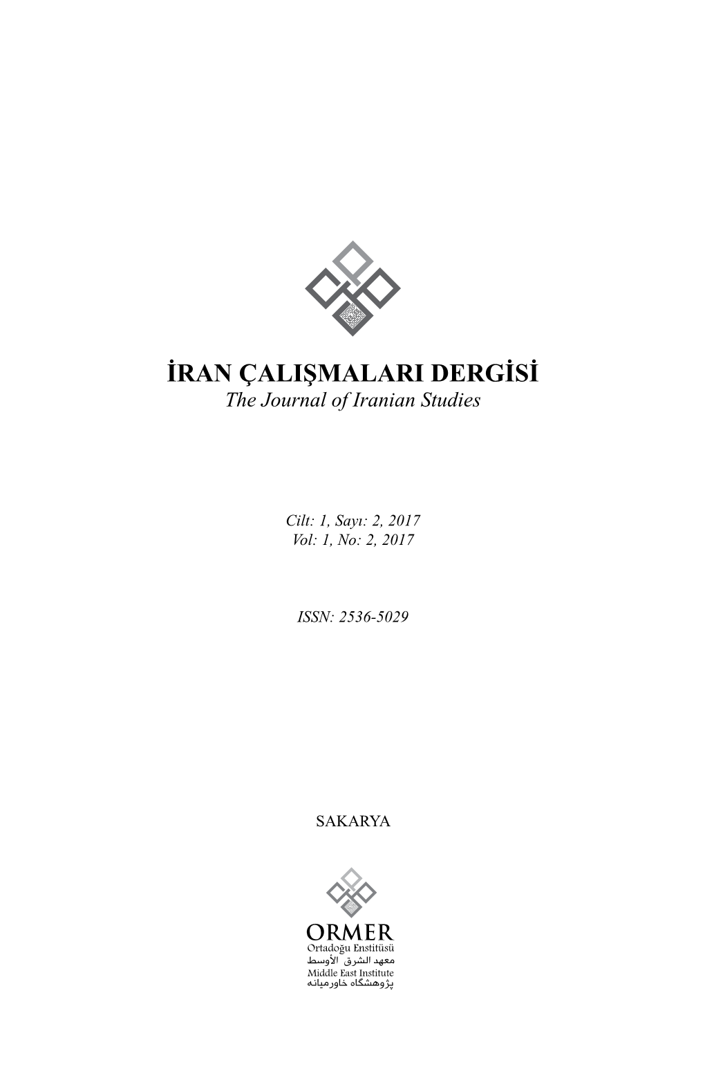 İRAN ÇALIŞMALARI DERGİSİ the Journal of Iranian Studies