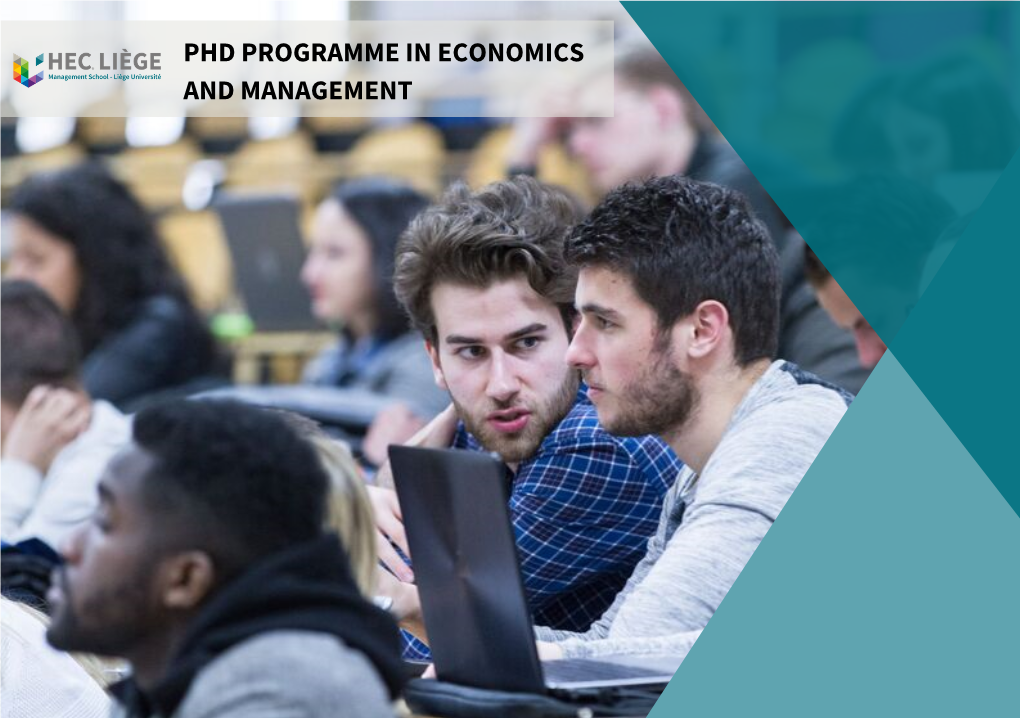 Phd Programme in Economics and Management