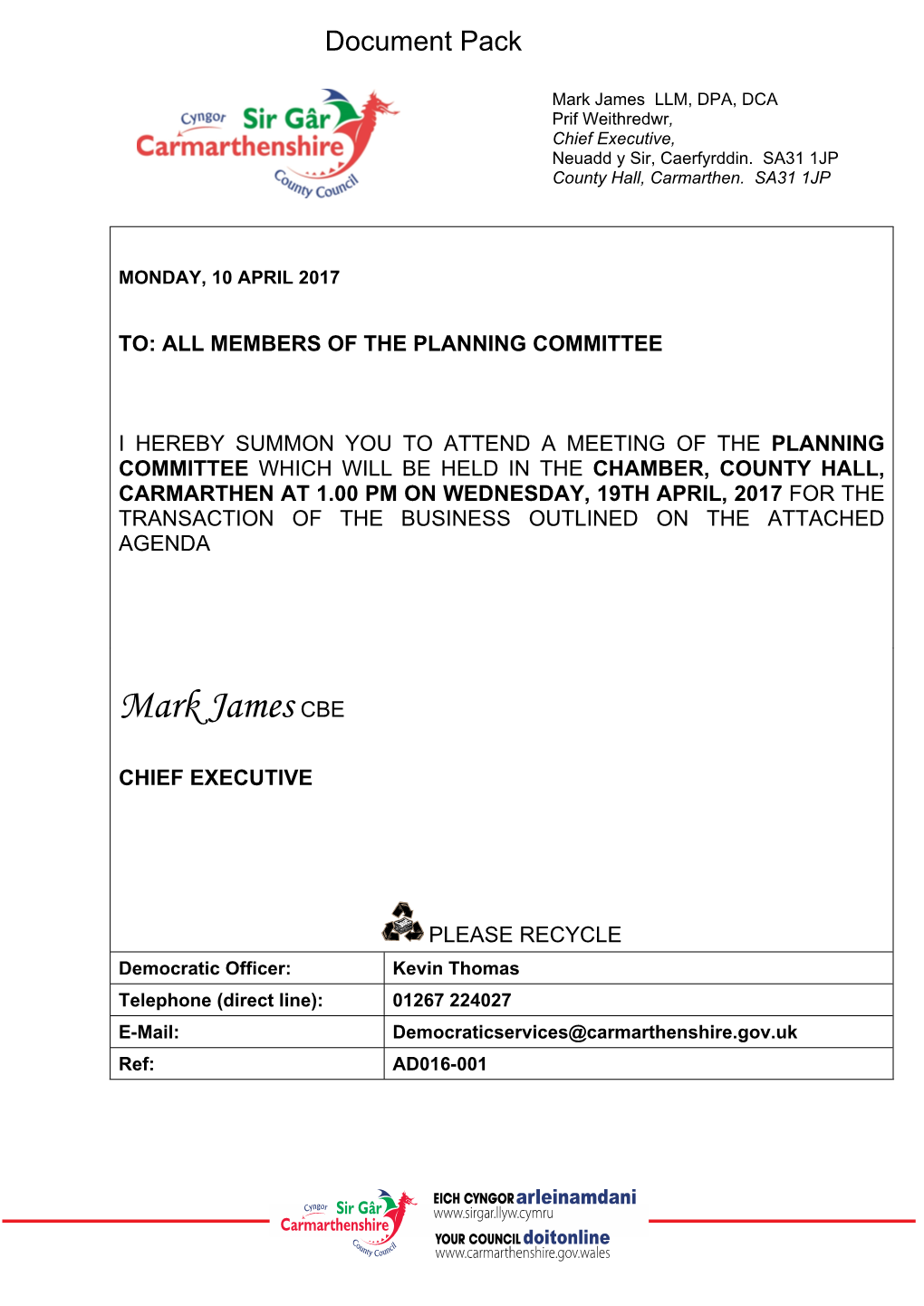 (Public Pack)Agenda Document for Planning Committee, 19/04/2017