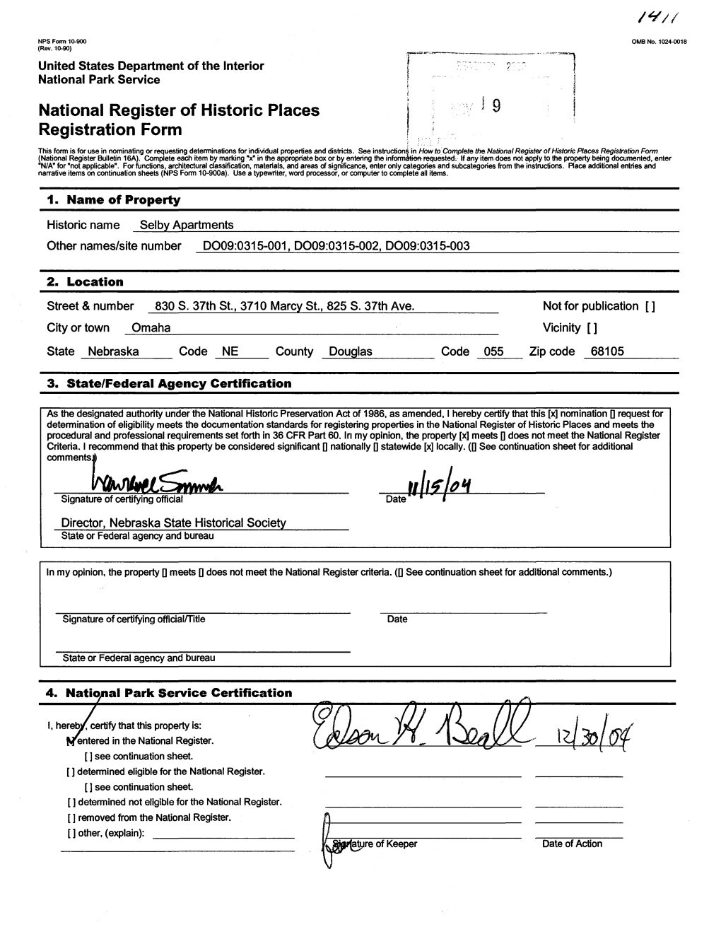National Register of Historic Places Registration Form 9