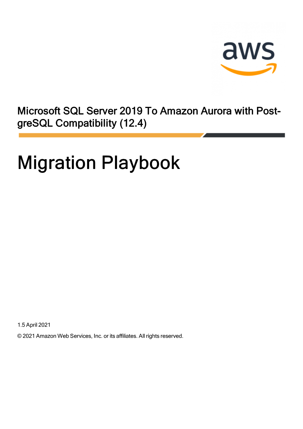 Sql Server to Aurora Postgresql Migration Playbook