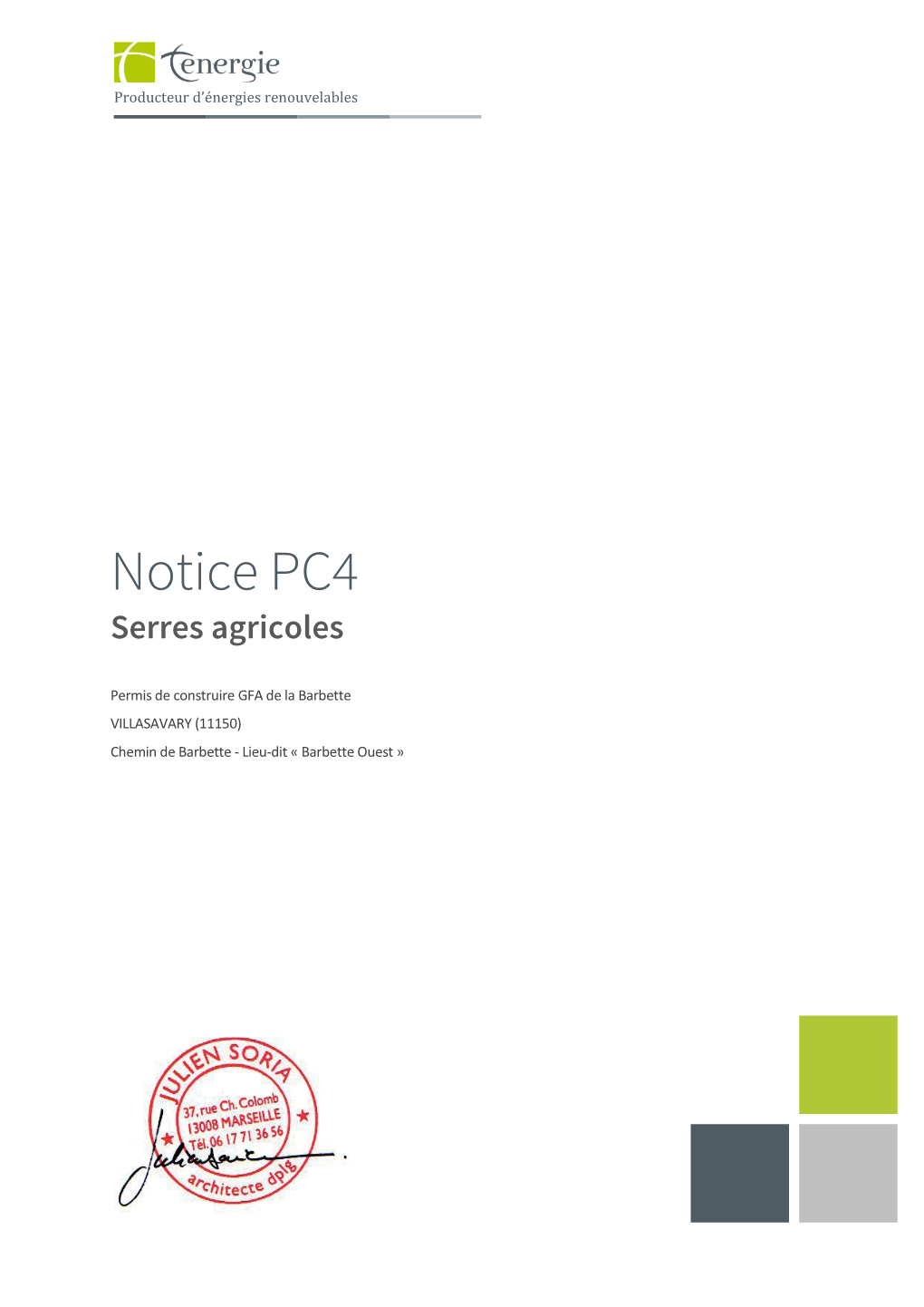 Notice PC4 Serres Agricoles