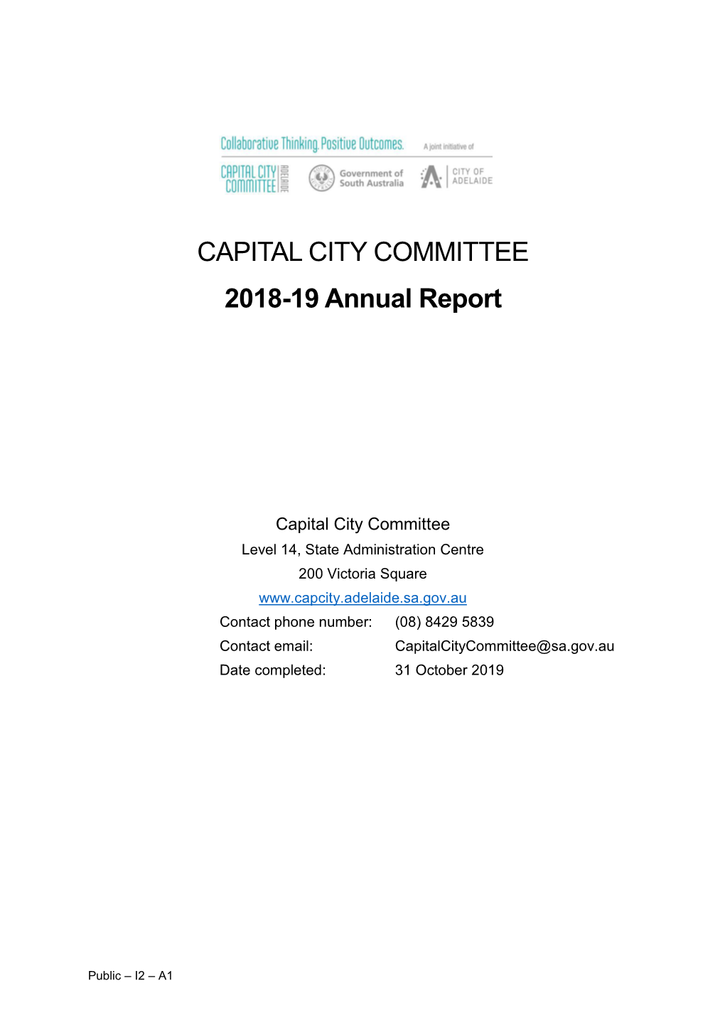 CAPITAL CITY COMMITTEE 2018-19 Annual Report