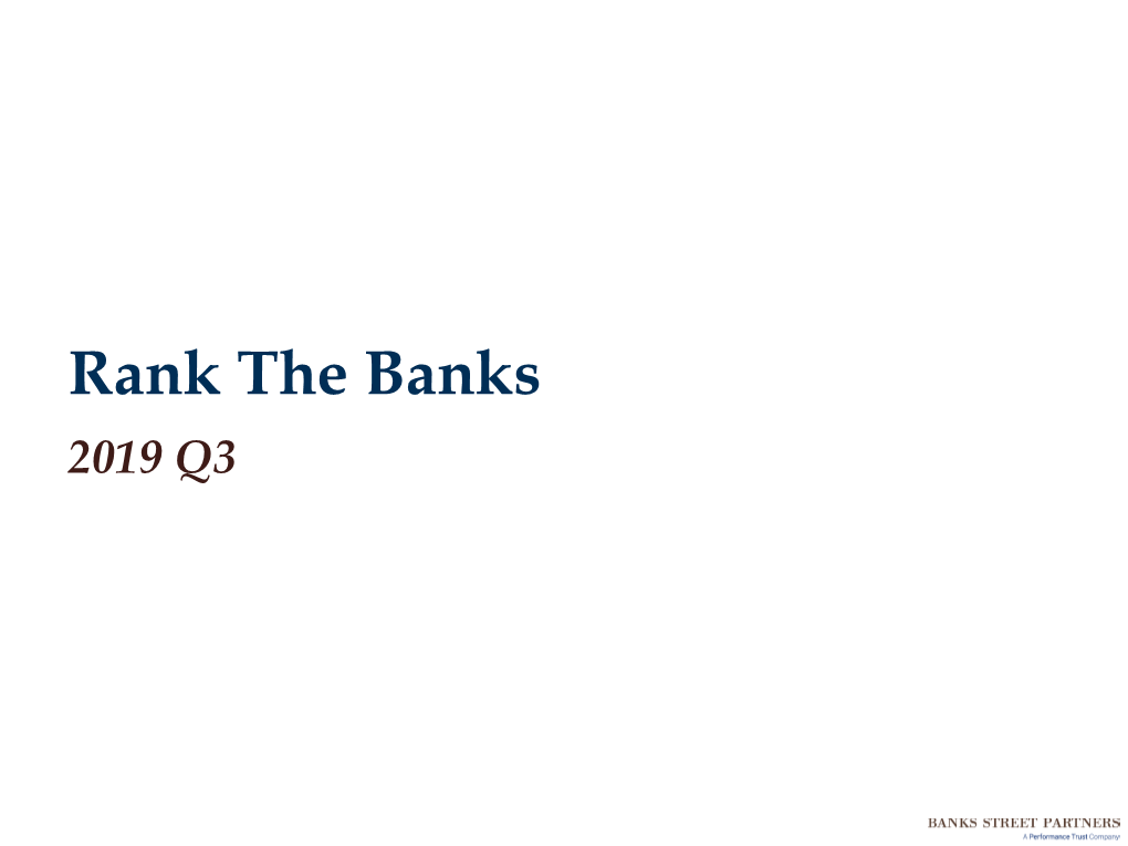 Rank the Banks 2019 Q3 Disclosure Statement