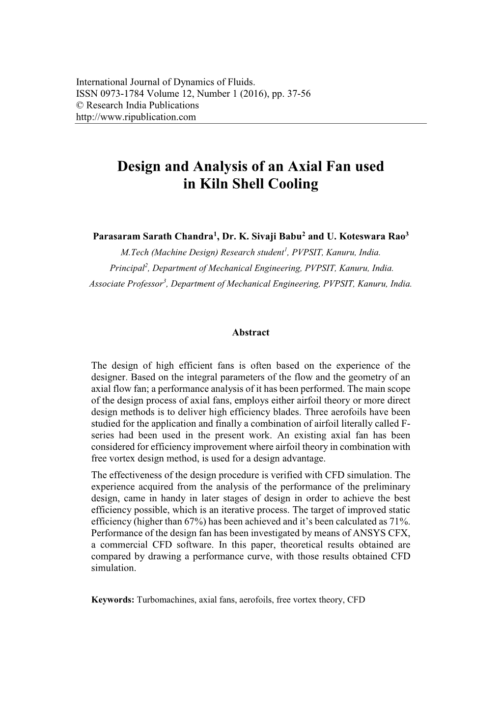 Design and Analysis of an Axial Fan Used in Kiln Shell Cooling