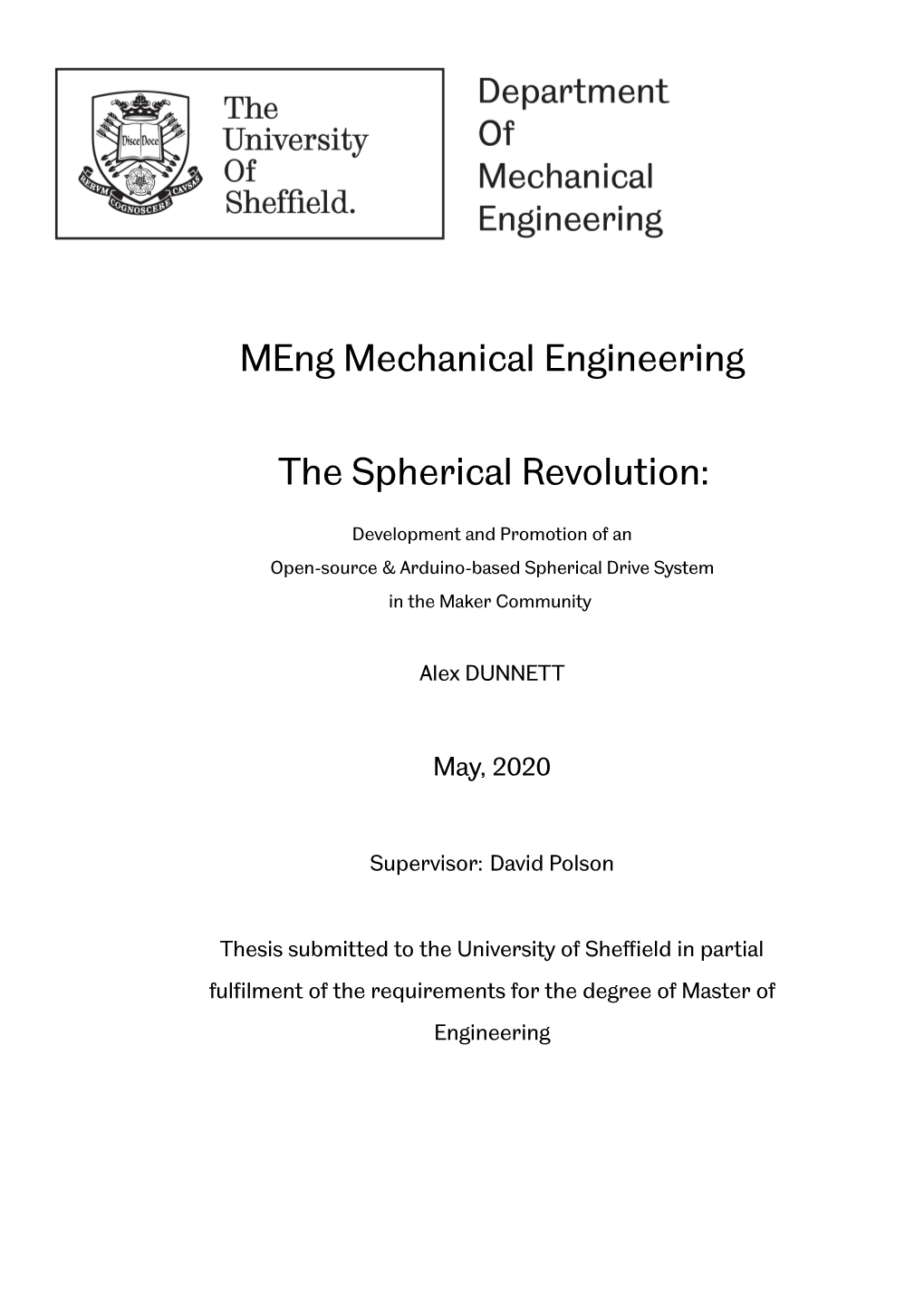 Meng Mechanical Engineering the Spherical Revolution