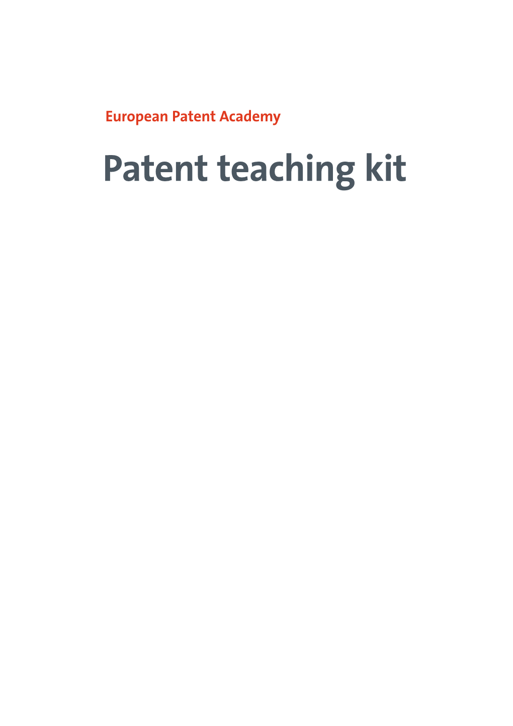 Patent Teaching Kit 