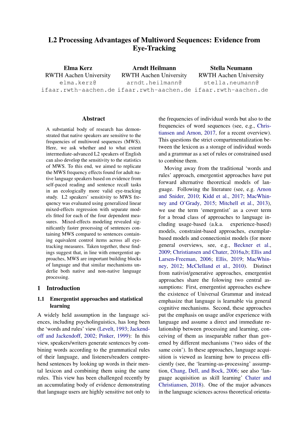 L2 Processing Advantages of Multiword Sequences: Evidence from Eye-Tracking