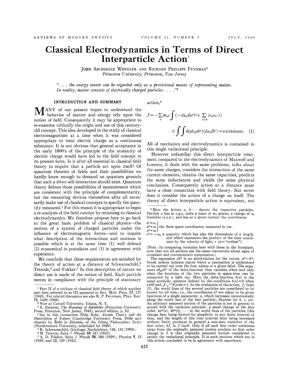 Classical Electrodynamics in Terms of Direct Interparticle Action1