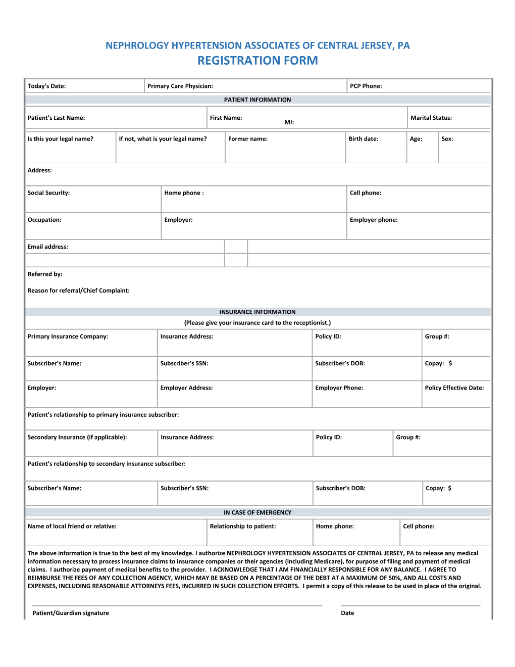 Nephrology Hypertension Associates of Central Jersey, Pa