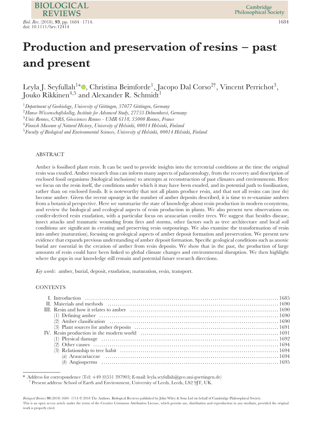 Resins – Past and Present