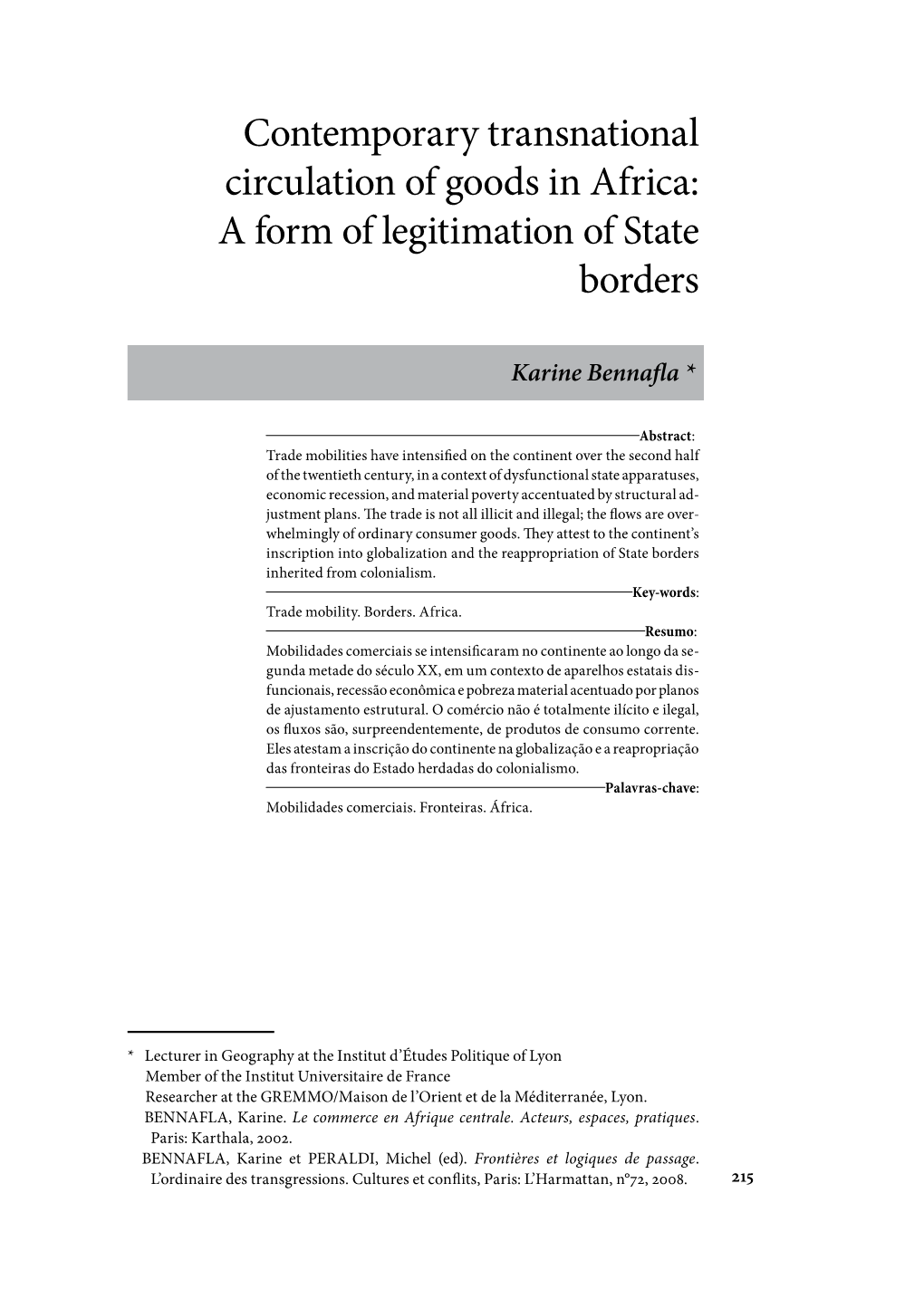 A Form of Legitimation of State Borders