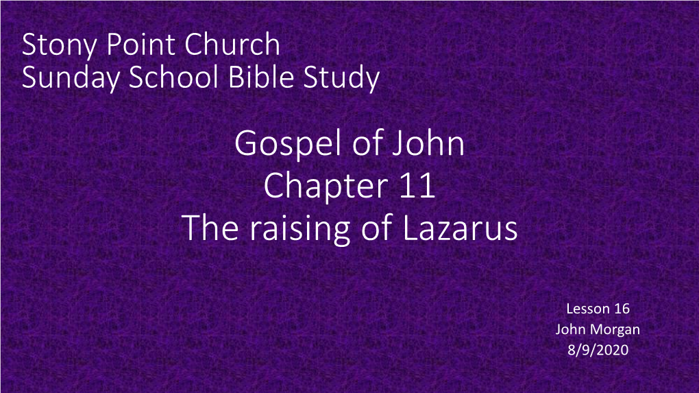 John 5 the Raising of Lazarus