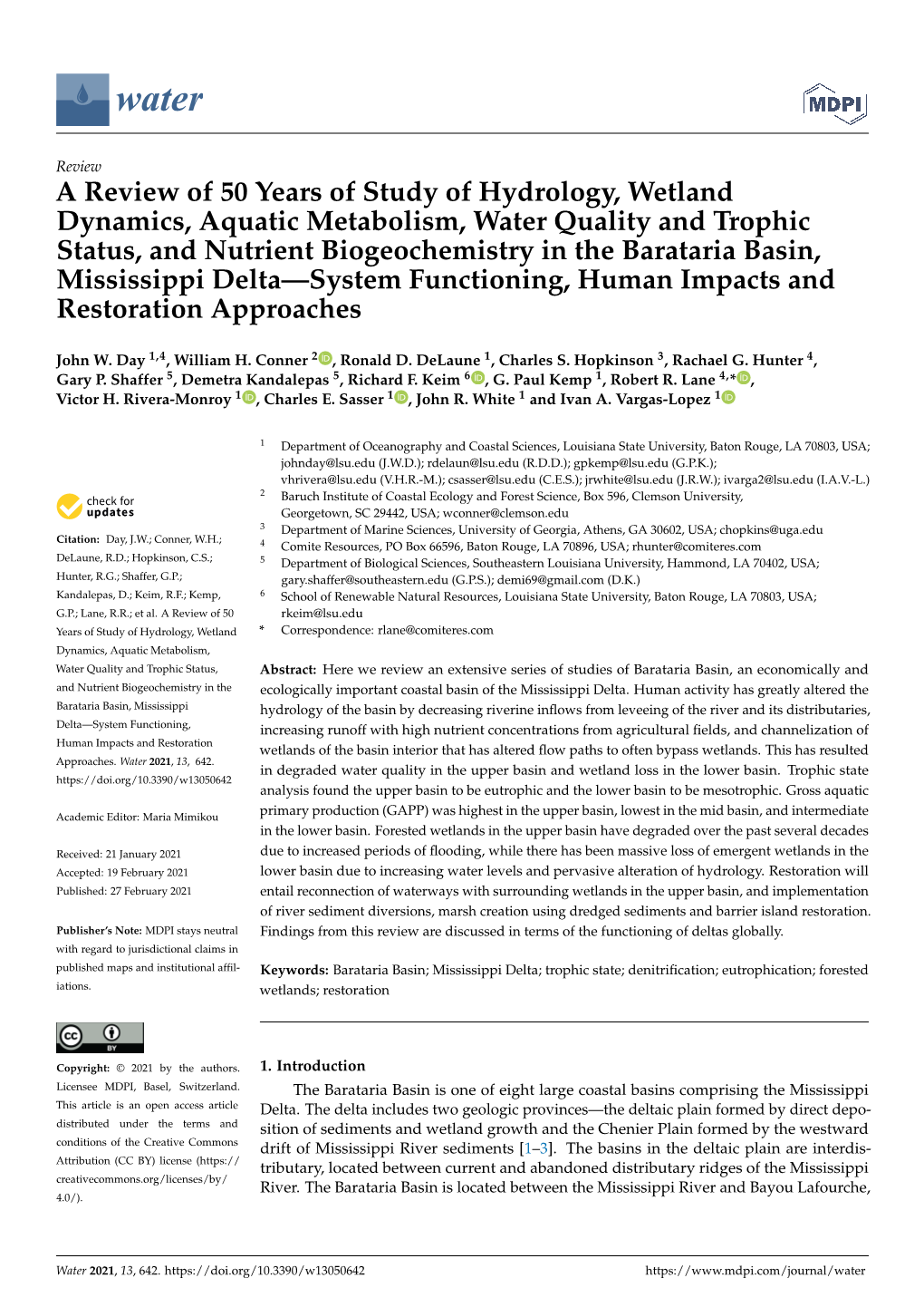 A Review of 50 Years of Study of Hydrology, Wetland Dynamics