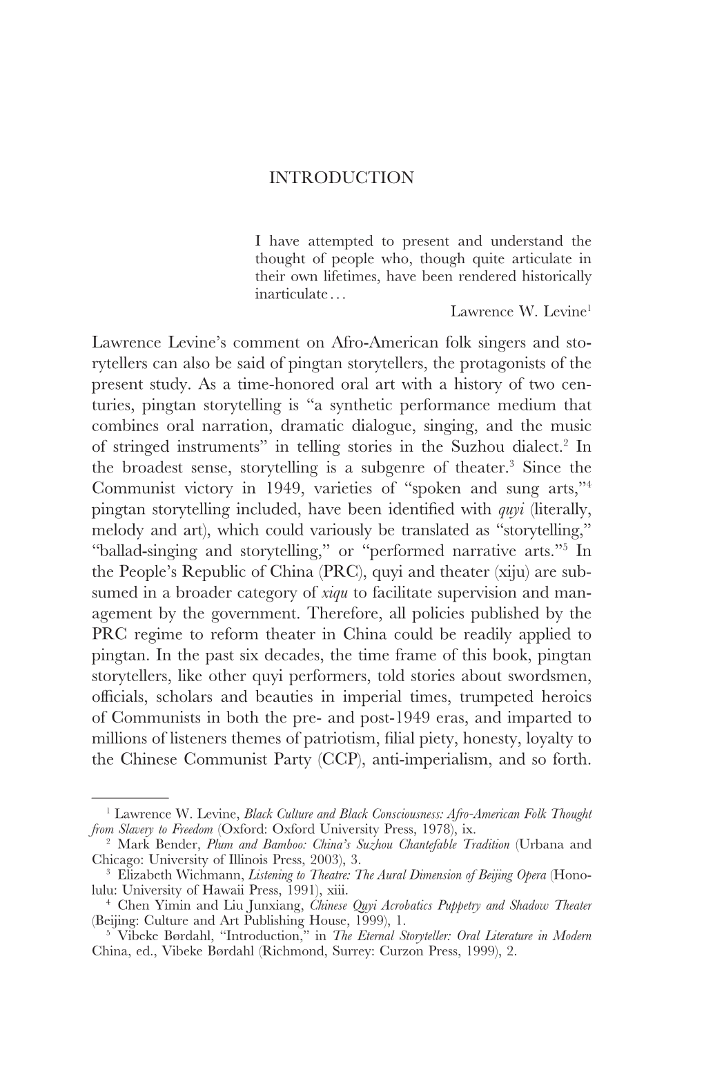 Introduction Lawrence Levine's Comment on Afro-American