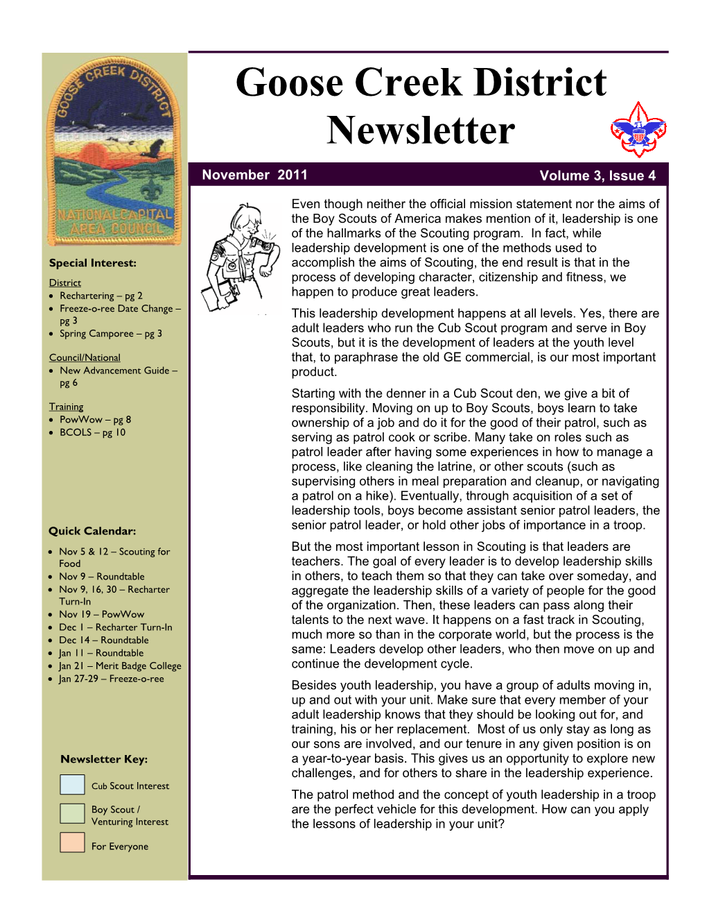 Goose Creek District Newsletter