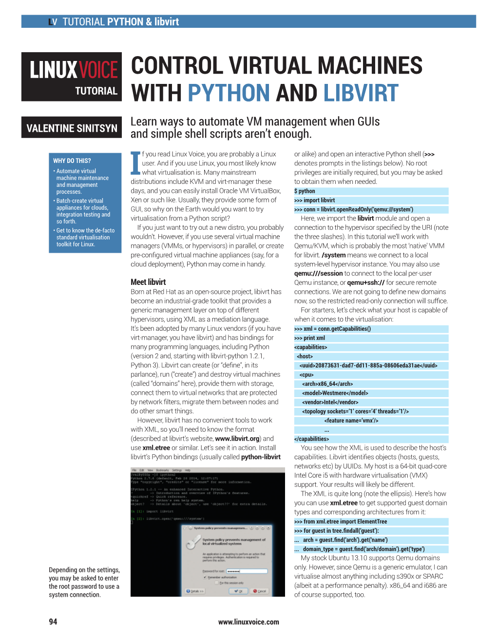 Control Virtual Machines with Python and Libvirt