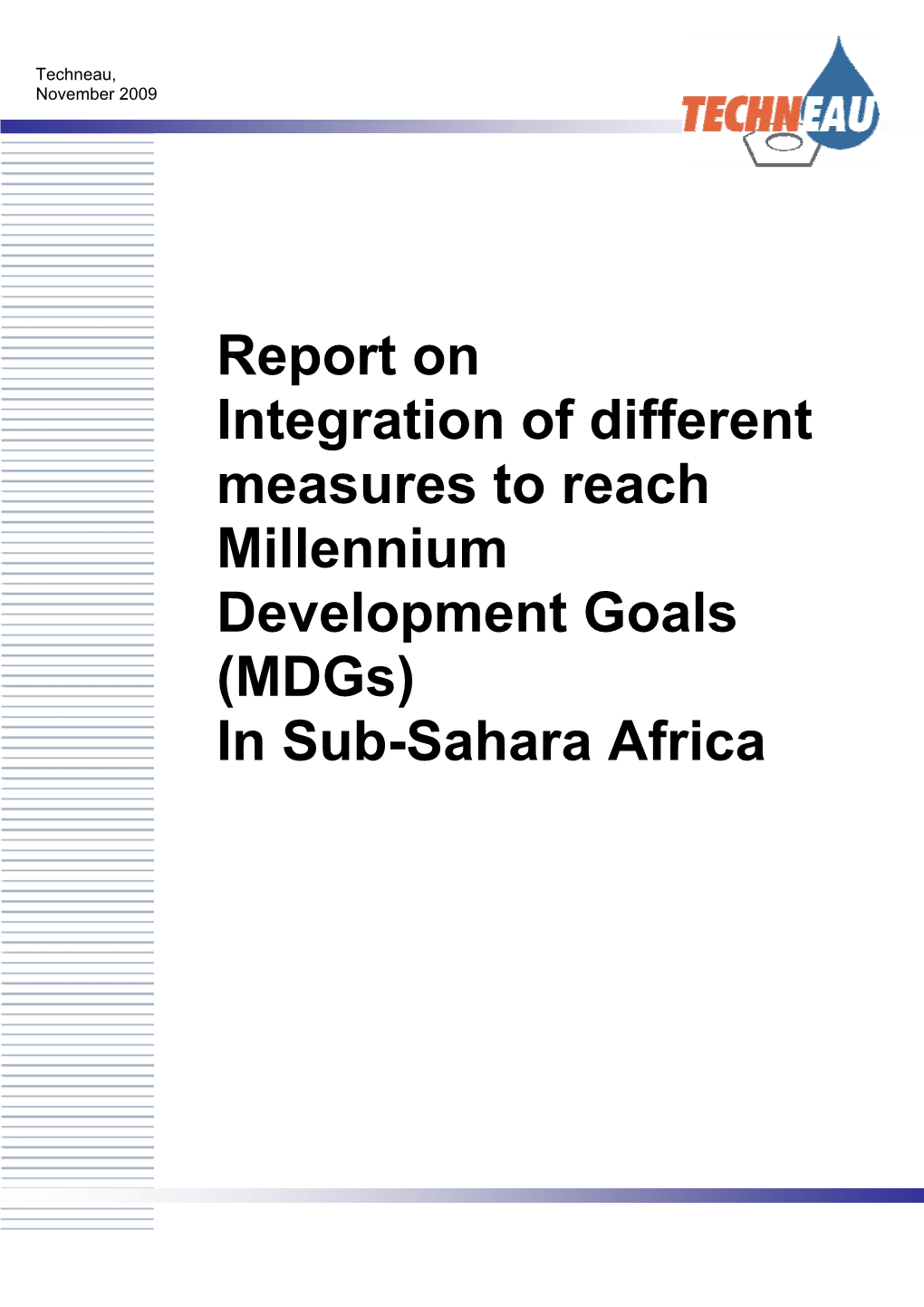 (Mdgs) in Sub-Sahara Africa