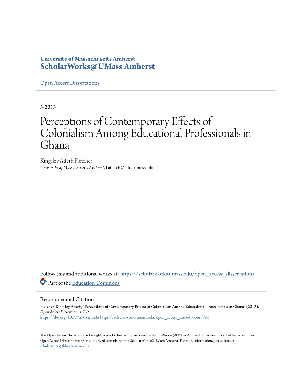 Perceptions of Contemporary Effects of Colonialism Among Educational