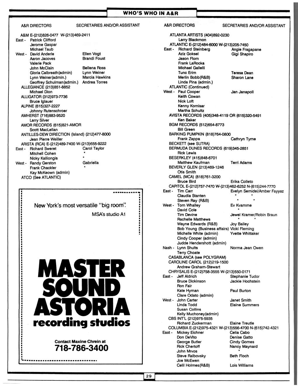 Master Sound Astoria