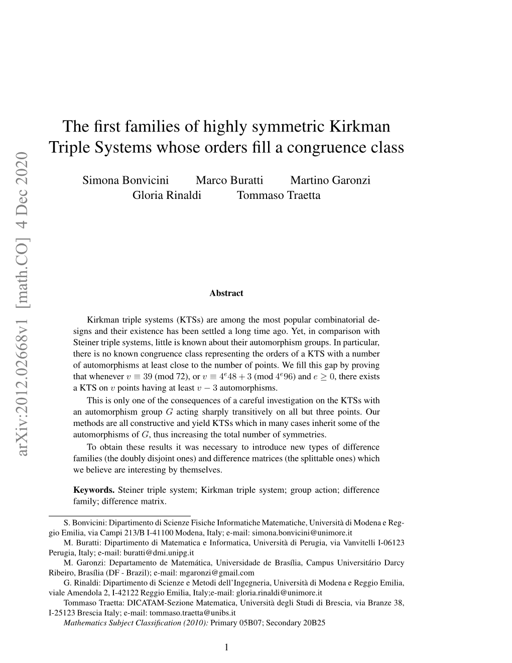 The First Families of Highly Symmetric Kirkman Triple Systems Whose