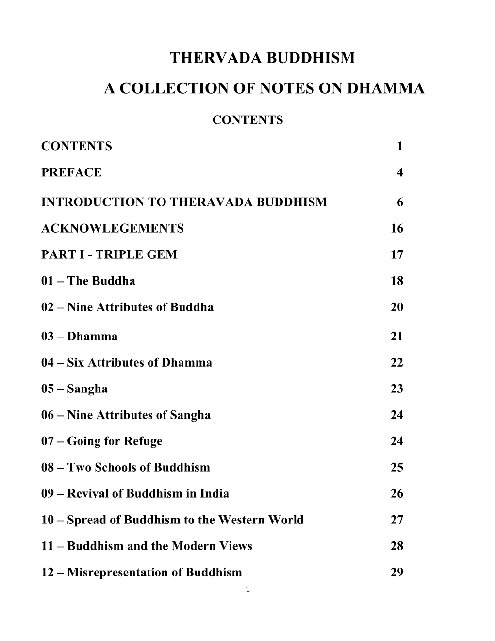 Buddhism, a Collection of Notes on Dhamma