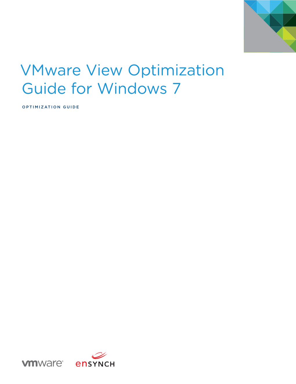 Vmware View Optimization Guide for Windows 7