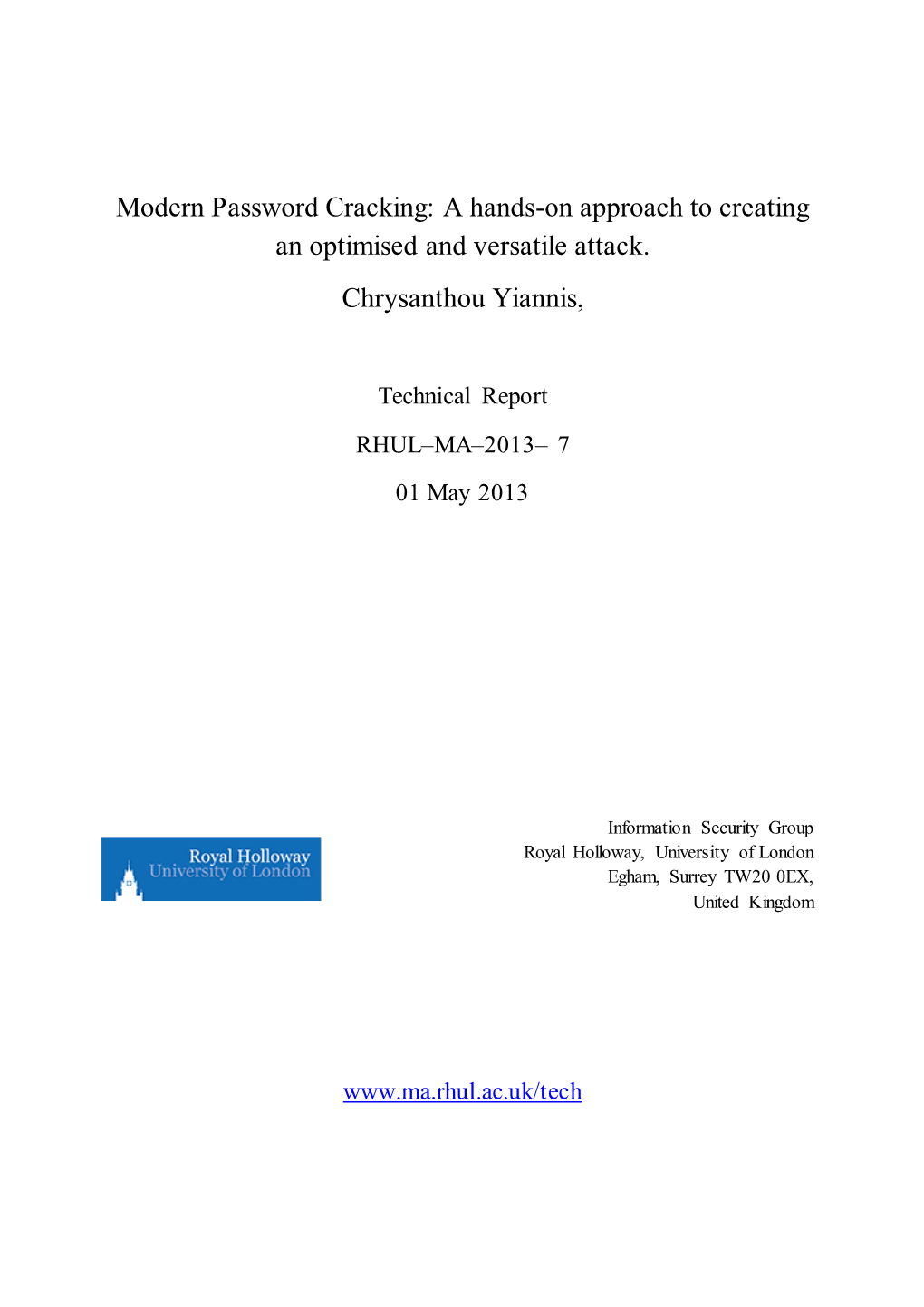 Modern Password Cracking: a Hands-On Approach to Creating an Optimised and Versatile Attack