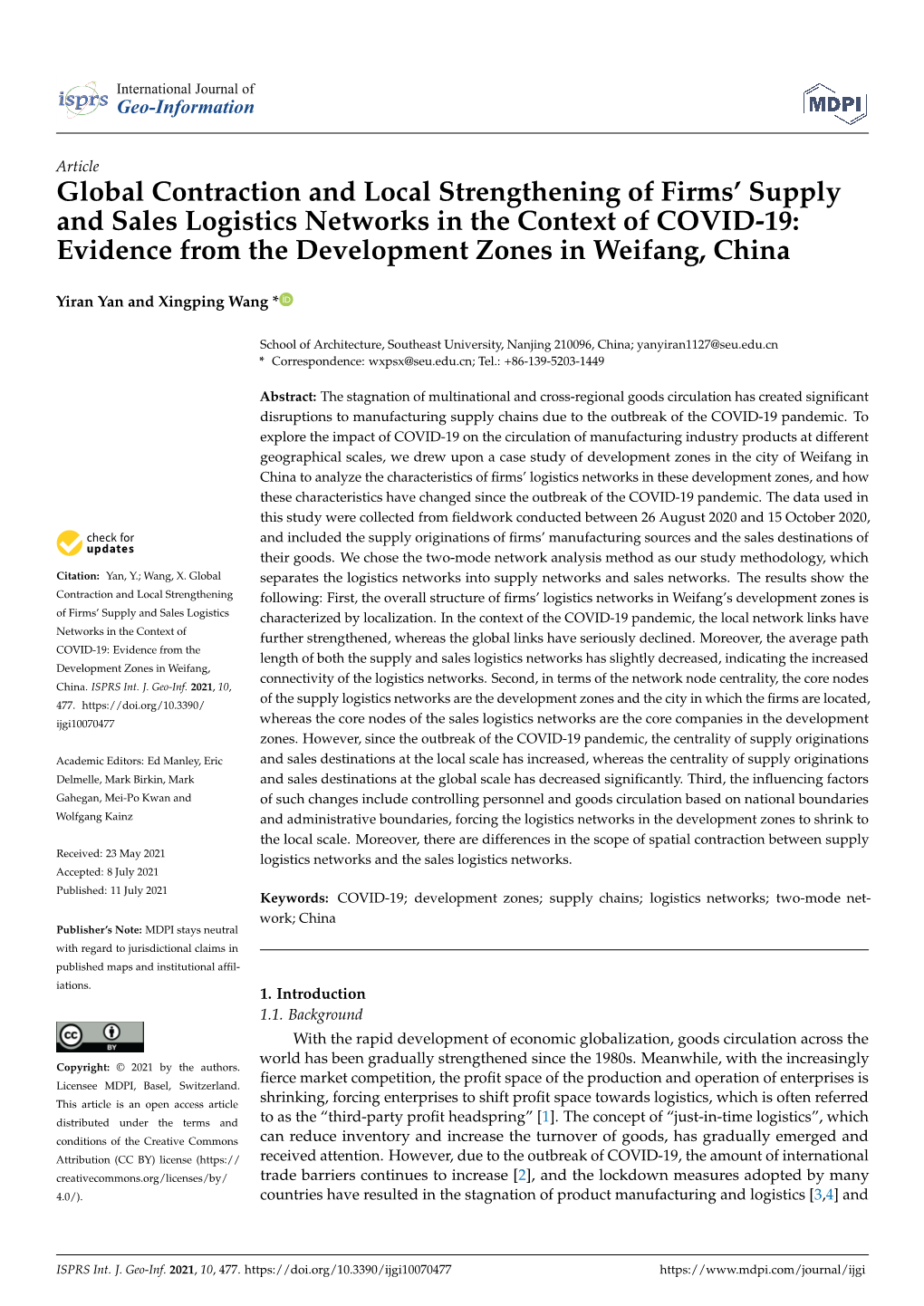 Global Contraction and Local Strengthening of Firms