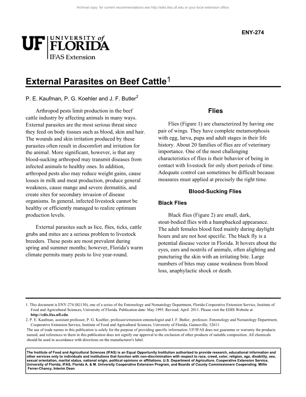 External Parasites on Beef Cattle1