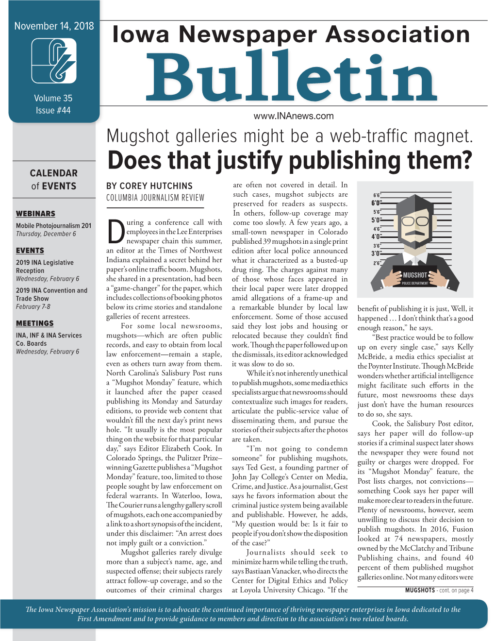 Does That Justify Publishing Them? of EVENTS by COREY HUTCHINS Are Often Not Covered in Detail