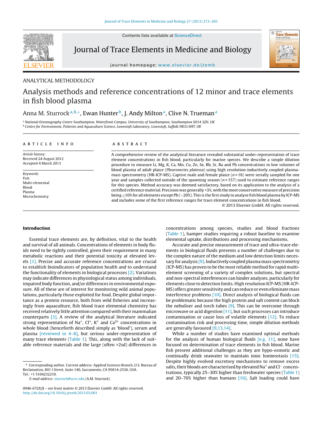 Sturrock Et Al 2013 Blood Analyses JTEMB.Pdf