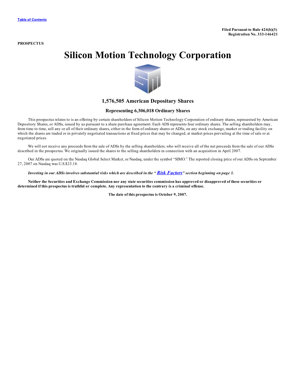 Silicon Motion Technology Corporation