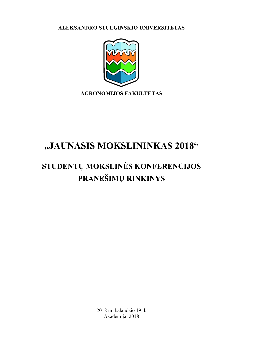 Jaunasis Mokslininkas 2018“