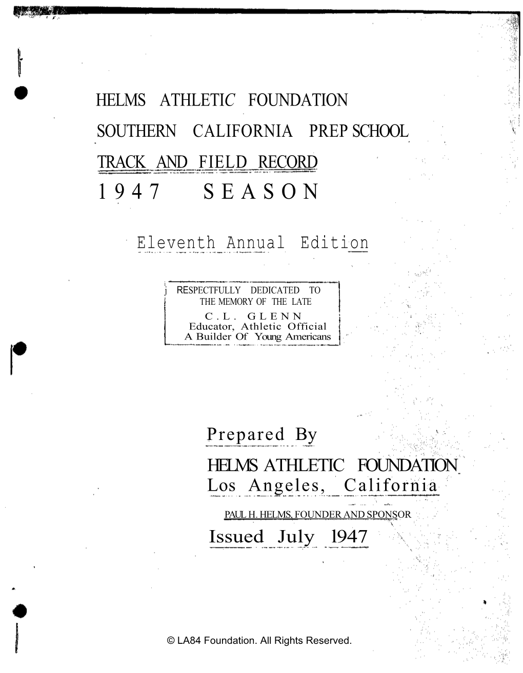 Helms Track and Field Annual 1947