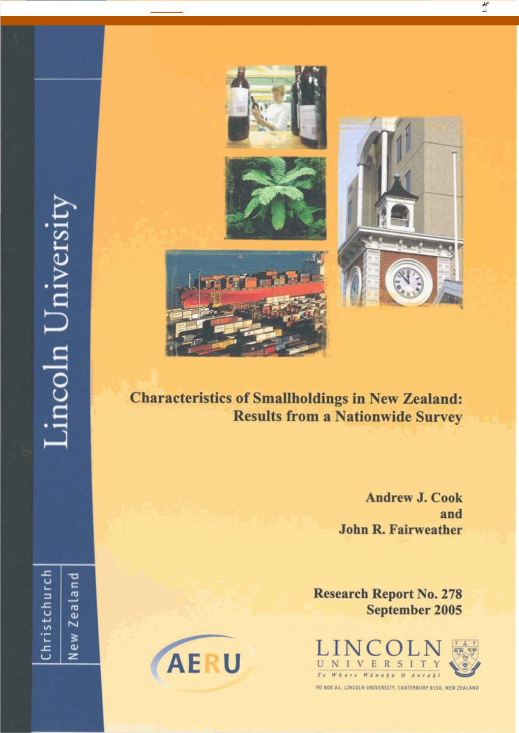 Characteristics of Smallholdings in New Zealand: Results from a Nationwide Survey