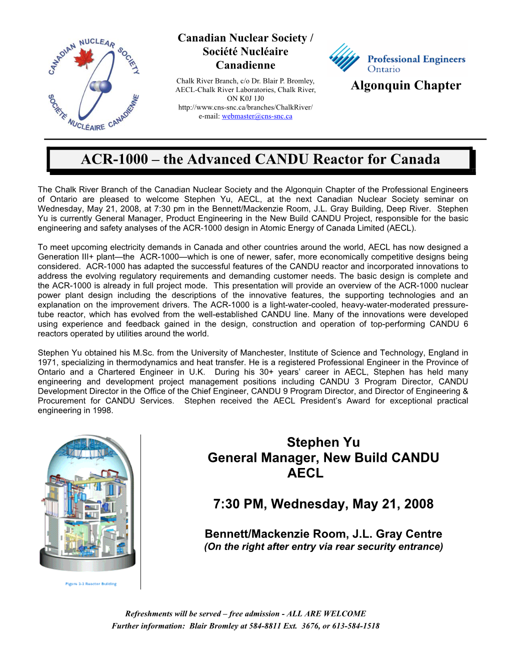 ACR-1000 – the Advanced CANDU Reactor for Canada