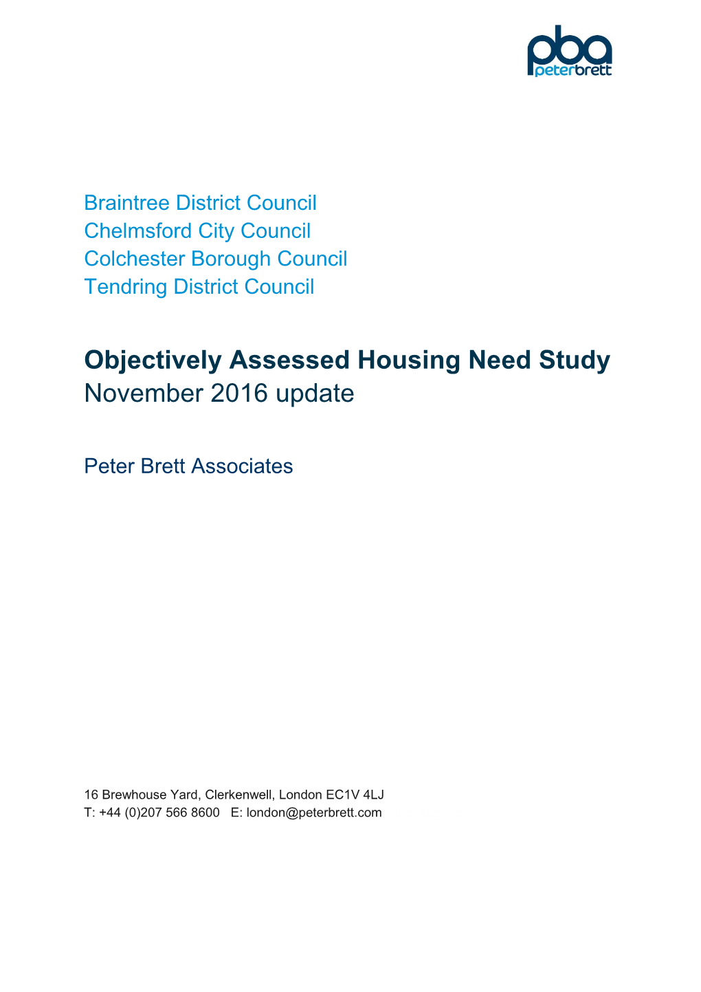 Objectively Assessed Housing Need Study November 2016 Update