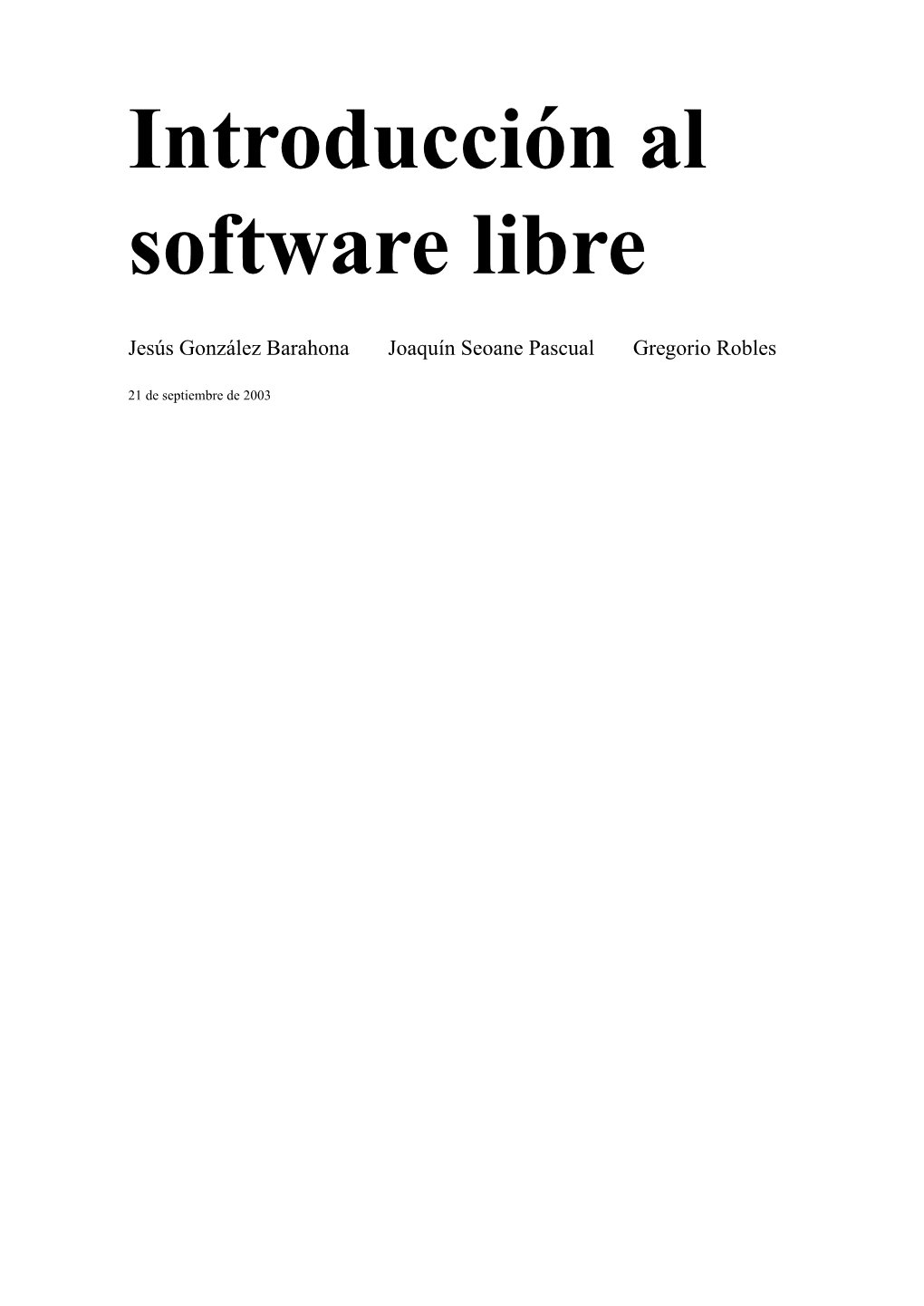 Introducci´On Al Software Libre