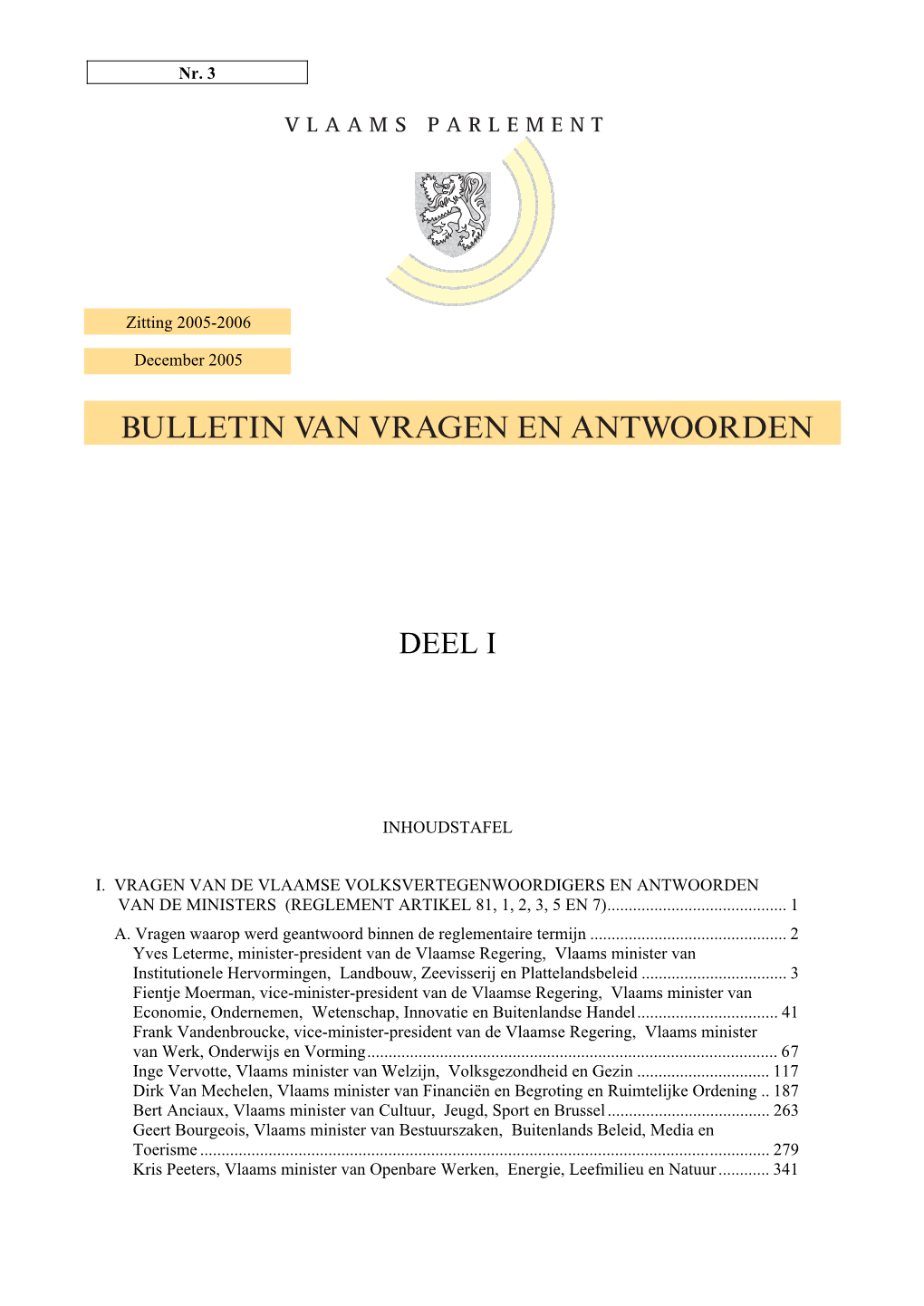 Bulletin Van Vragen En Antwoorden